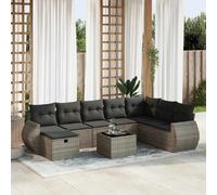 Salon de jardin vidaXL 9 pièces - Gris