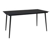 Salon de jardin Vidaxl acier 7 pieces Noir G