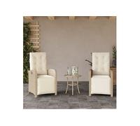 vidaXL Ensemble bistro 3 pièces en poly rattan avec coussins Beige