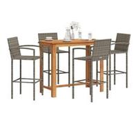 Salon de jardin vidaxl bois 5 pieces rotin 120 x 60 x 105 cm Gris