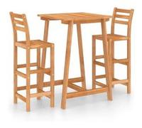 Salon de jardin vidaxl Bois massif 3 pieces G