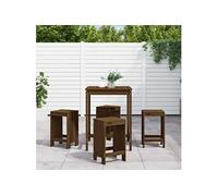 vidaXL Ensemble bar de jardin 5 pièces pin massif brun miel