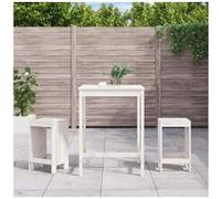 vidaXL Ensemble bar de jardin 3 pièces blanc pin massif