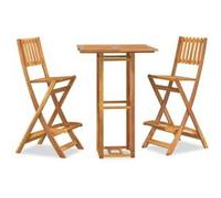 vidaXL Ensemble de bar de jardin 3 pièces en bois massif d'acacia