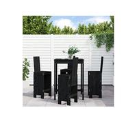 vidaXL Ensemble bar de jardin 5 pièces noir pin massif