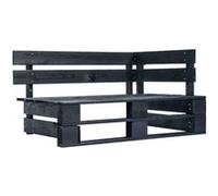 vidaXL Ensemble de salon en palette 4 pièces noir Bois de pin imprégné