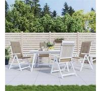 vidaXL Coussins de chaise de jardin dossier haut – Lot de 4 – Taupe 120 x 50 x 3 cm