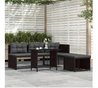 Salon de jardin - VIDAXL - Résine tressée - Marron - 4 personnes