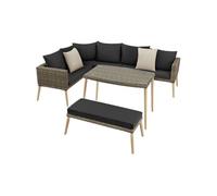 Salon en rotin avec structure en aluminium Pula - marron naturel