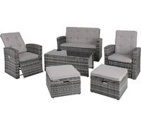 Salon en rotin Bari - gris