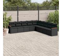 Salon jardin 9 pcs noir résine tressée vidaXL