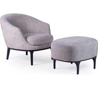 Salon Set 2pcs Fauteuil avec pouf Designer Moderne Meubles rembourrés