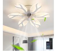 Salon Ventilateur Plafond Avec Lumiere Dimmable Suspension Luminaire 6 Vitesses Réversible Smart Lustre Ventilateur De Plafond