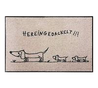 Salonloewe Efia SLD0653 Paillasson Inscription Allemande' Hereingedackelt' Chien Teckel