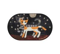Salonloewe Macchiolina e Tigrotte Paillasson ovale, pour l'intérieur et l'extérieur, antidérapant, avec chat, 60 x 100 cm