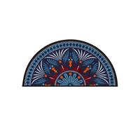 Salonloewe Paillasson et tapis d'entrée rond « Yara », turquoise et rouge, dimensions : 42 x 85 cm, lavable, pour l'entrée