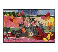 Salonloewe Rosina Wachtmeister Paillasson Fasce di Colore 50 x 75 cm avec design coloré lavable pour l'intérieur et l'extérieur