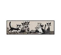 Salonloewe Rosina Wachtmeister Serafino & Friends - Paillasson de parking à chaussures - Lavable - Motif chats - Multicolore - 35 x 120 cm