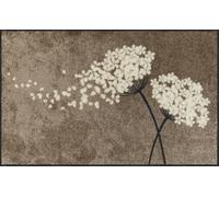 Salonloewe Wishfull Blossom Paillasson lavable Motif fleurs Taupe 75 x 120 cm