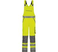 Salopette de sécurité DASSY® Malmedy avec poches genouillères JAUNE NEON/ GRIS CENTRAL Gr.53 Longueur : MINUS