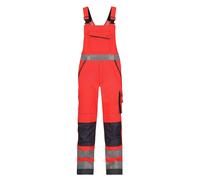 Salopette de sécurité DASSY® Malmedy avec poches genouillères ROUGE NEON/ZEMENT GRIS Gr.53 Longueur : STANDARD
