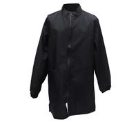 Salopette D'esthéticienne Noire L Imperméable Antistatique pour Animaux | Nylon, Manches Longues à Fermeture Éclair, Usage Toilettage, Coupe Pratique pour École et Hôpital