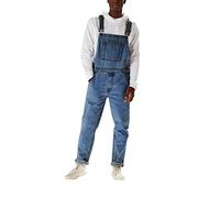 Salopette en jean pour homme - Bleu - Salopette de travail pour homme - Coupe droite - Combinaison cargo légère - Pantalon de loisirs confortable - Combinaison d'été à séchage rapide, bleu, L