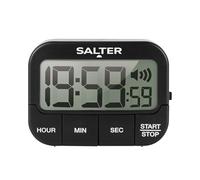 Salter 355 BKXCDU Minuterie de Cuisine numérique - Minuterie électronique, Chronomètre, 19 Heures 59 Minutes, Alarme sonore réglable, Grand Bouton et Affichage, Chronomètre ou Compte à rebours, Noir