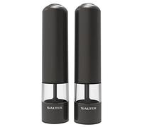 Salter 7538 GMXR Moulins Électriques à Sel et Poivre, Moulin Rechargeables avec Câble USB, Ensemble de Moulins avec Mécanisme en Céramique, Meulage Réglable, Fonctionnement Facile à Une Main, Gris