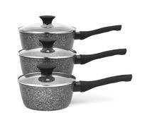 Salter Batterie de Cuisine Induction 3 Pièces, Set de Casseroles 16/18/20cm avec Couvercles, Batterie Cuisine Antiadhésive Compatible Tous Feux, Sans PFOA, Compatible Lave-Vaisselle