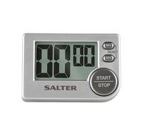 Salter Big Button minuteur-Chronomètre cuisine numérique, fonction de mémoire, signal sonore puissant, position debout avec appui, affichage à cristaux liquides transparent, lecture facile,99 m 59 s 397 Gris 17 x 13 x 2,5 cm