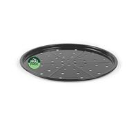Salter Brilliance Plat à pizza 33 cm rond antiadhésif | Acier émaillé vitrifié, revêtement sans PFAS, passe au lave-vaisselle, fabriqué au Royaume-Uni, finition noire mouchetée