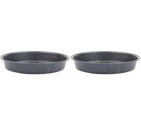 Salter BW07036EU7 Megastone Moule à Gâteau, Tarte Moule, 24cm Plat Rond, moules à gâteaux en antiadhésif, Plaque à Pâtisserie ou Rôtir, Sans PFOA, Passe au Four Jusqu'à 220°C, Acier au carbone