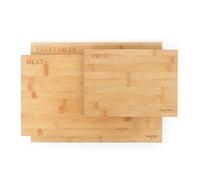 Salter BW07281 Ensemble de Planches Découper en Bambou - Lot de 3, Planche à Découper de Cuisine, 39.5cm, 33cm, 27cm, Idéal pour Servir de la Charcuterie, Pain, Fruits, Fromage, Bords Colorés Gris