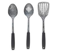 Salter BW08044 Megastone 3 Pièces Ustensiles de Cuisine en Acier Inoxydable, Revêtement Antiadhésif, Spatule, Cuillères à Fentes et à Sauce, Poignées Ergonomique au Toucher Doux