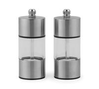 Salter BW11840EU7 Salt and Pepper Grinder Set - Mini Seasoning Mills, Peppercorn Kitchen Mill Set, Adjustable Ceramic Grinding Mechanism Coarse to Fine, Acrylic Window, Manual Twist to Grind, Compact