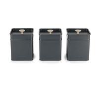Salter BW12459EU7 Lot de 3 Boîtes Thé, Café, Sucre pour Cuisine, Fraîcheur, Finition Poudrée, Pratique, Facile à Nettoyer/Ranger, Élégantes, pour Sachets de Thé, Collection Marino, Bleu Marine