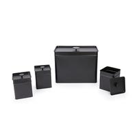 Salter BW12614EU7 Kuro ensemble de rangement de cuisine 4 pièces - Grand bac à pain avec couvercle, ensemble de 3 boîtes, thé, café, panier à sucre, nettoyage facile