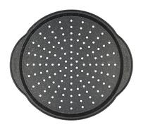 Salter BW12807EU7 Megastone Plaque à pizza - 36 cm - Plaque à frire perforée antiadhésive avec poignées, grand moule de cuisson pour pizzas, plateau à frites en acier carbone durable de 30,5 cm, sans