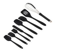 Salter BW12838EU7 Bakes ensemble d'ustensiles en silicone - Kit d'outils de cuisine, spatules, grattoir, brosse pâteuse, fouet, crochets de suspension, nettoyage facile, résistant à la chaleur, noir