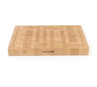 Salter BW13308EU7 Planche à découper en bambou - Grand bloc de boucher en bois, planche épaisse et résistante pour découper de la viande, du jus, du fromage, de la charcuterie, réversible, certifiée