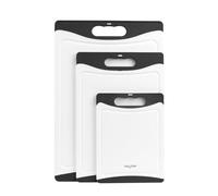 Salter Ensemble de 3 planches à découper en plastique - Lot de 3 planches à découper double face, antidérapantes, faciles à nettoyer, passent au lave-vaisselle, préparation des aliments, petites,