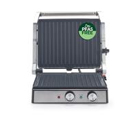 Salter Grand gril électrique santé - Plaques en céramique ouvertes à plat pour plus d'espace, sans PFAS, grille-pain à sandwich et presse à panini, plateau excédentaire d'huile pour viande