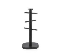 Salter Kuro Porte-mugs, acier carbone, 6 tasses, noir | Design à 3 niveaux, support sur pied pour plan de travail, finition facile à nettoyer, rangement gain de place