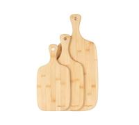 Salter Lot de 3 Planche à Découper Bois, Planches en Bambou 30/35/45cm pour Viande/Pain/Fromage, Set de Planches à Découper Résistantes, Grande Planche de Service Cuisine Durable