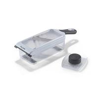 Salter Mandoline avec boîte de rangement, lames inox réglables | Protège-doigts, base antidérapante, montage/démontage rapide pour nettoyage, rangement compact, fruits, légumes, fromage