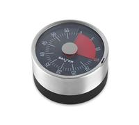 Salter Minuterie mécanique magnétique - Base magnétique, minuterie de 60 Minutes, Piles inutiles, marqueurs de Compte à rebours, Acier Inoxydable, minuterie d’œuf, minuterie de Cuisine, SA00626FEU7