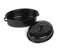 Salter Rôtissoire Auto-Arrosante - Plat à rôtir en acier émaillé vitrifié de 38 cm avec couvercle, plat ovale, sans PFAS, passe au lave-vaisselle, compatible four jusqu'à 230°C, facile à nettoyer