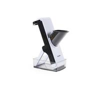 Salter Safe Slice Mandoline avec lames interchangeables | Lames julienne, bâtonnets et double coupe inox, poussoir de sécurité, bac avec couvercle, design pliable