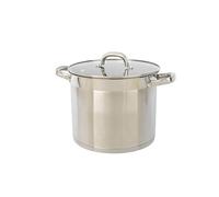 Salter Timeless Faitout 24 cm, 9 L - Inox sans PFAS, Couvercle en Verre Trempé avec Soupape Vapeur, Poignées Latérales, Passe au Lave-Vaisselle, Tous Feux dont Induction